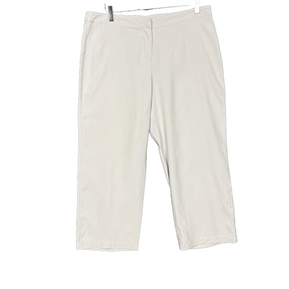 J Jill‎ Pants Womens Medium Beige Ivory 100% Silk Crop Lightweight Minimalist
